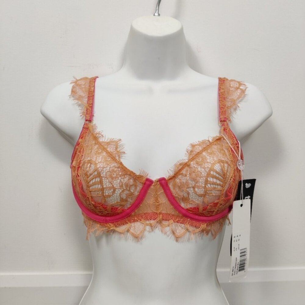 Linga Dore Women's Pink Lace Bra Size 32D NEW Romantic Gift Christmas